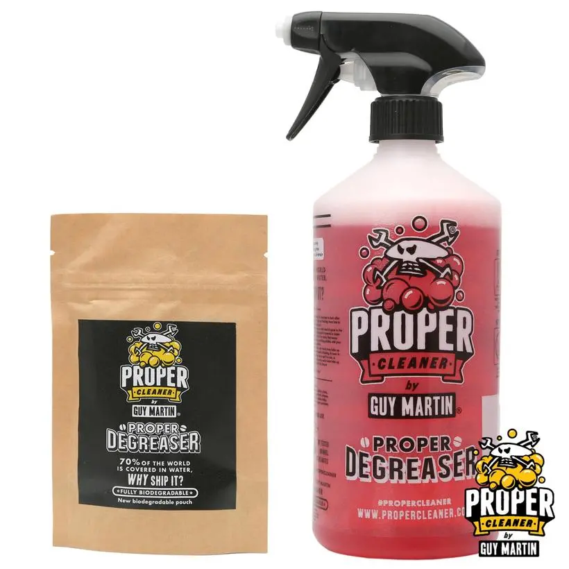 Guy Martin Proper Motorcycle De-Greaser Starter Pack Bottle & Refill Pouch 2X750ml. 1