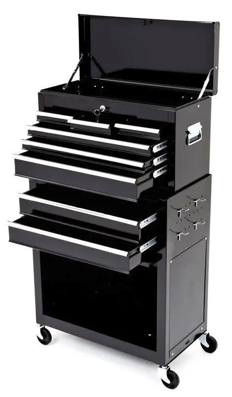 Bike It Black Rolling Tool Cabinet With Top Chest 1