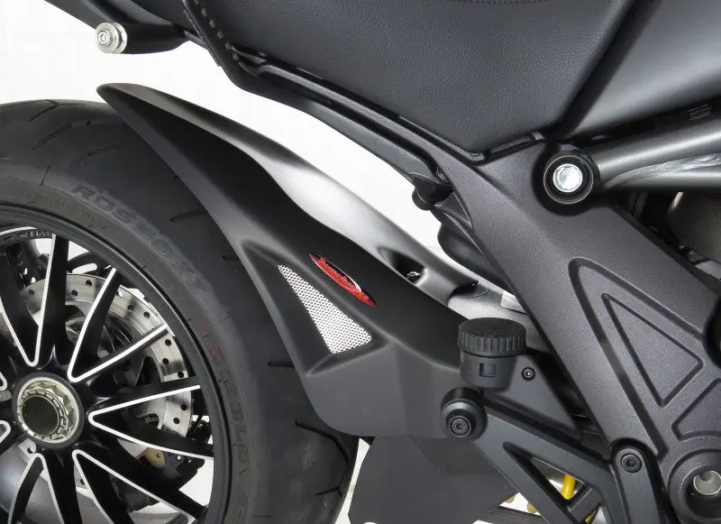 Ducati Diavel  11-2018 Matt Black & Silver Mesh Rear Hugger By Powerbronze 1