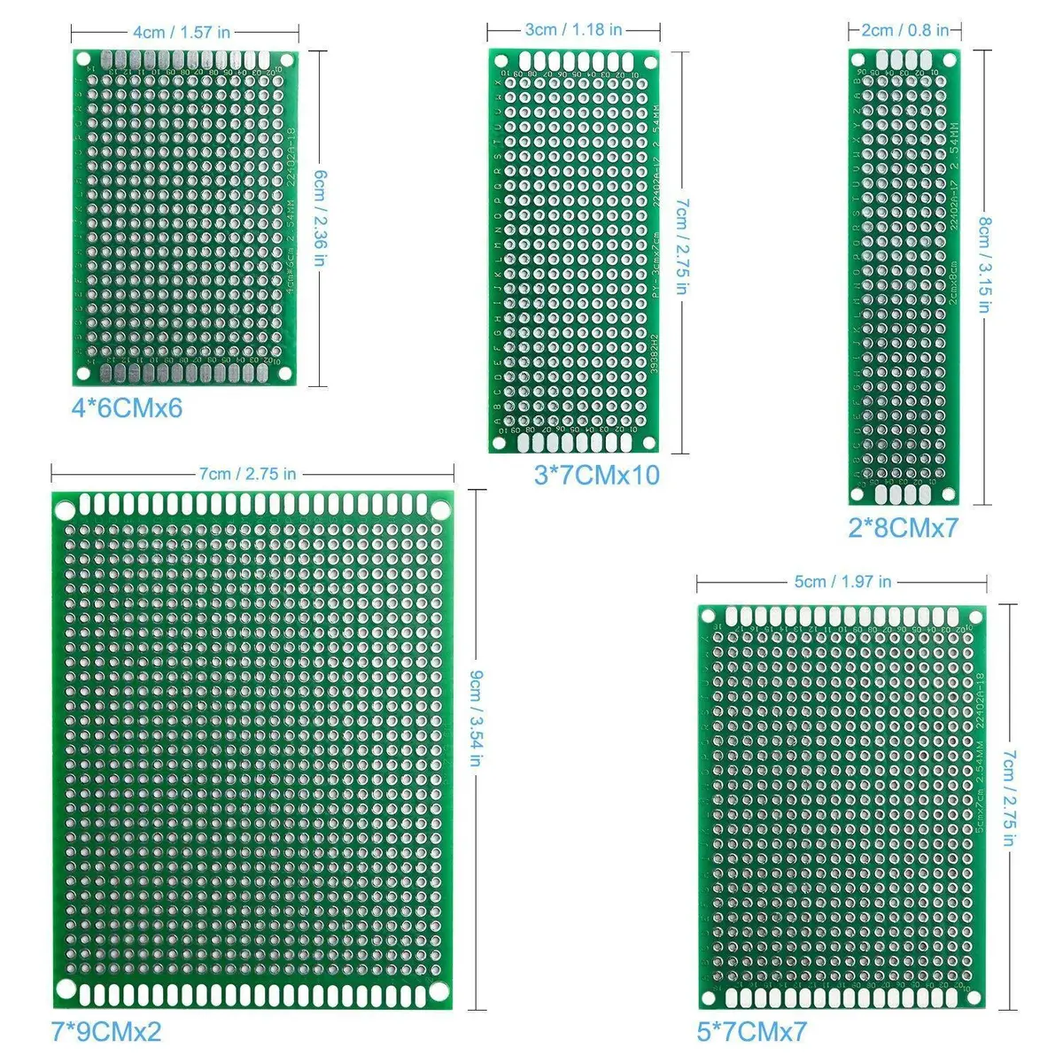 Double Sided Pcb Board Prototype Kit (32Pcs, 5 Sizes) 2