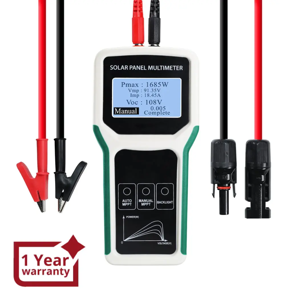 Emf-509 Solar Panel Meter 5-1800W Mppt Tester With Auto/Manual Detection Voltage, Current, Photovoltaic Panel Multimeter For Pv Systems 1