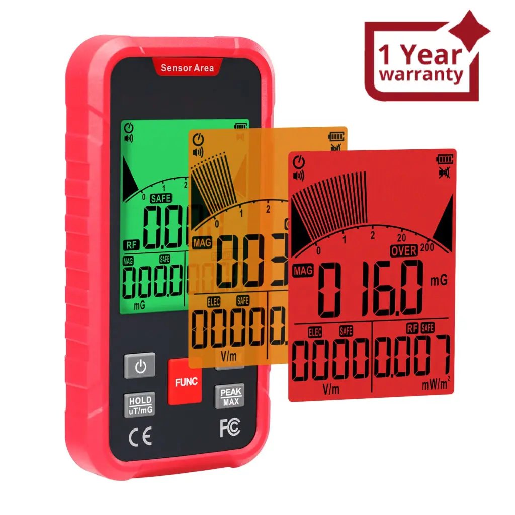 Emf-528 Emf Meter Tester Electromagnetic Field Radiation Detector Ef, Radio Frequency (Rf), 3-Axis Magnetic Field (Mf) Detection For Home, Office, School, With Audible And Visual Alarm Professional Rechargeable Tester 1