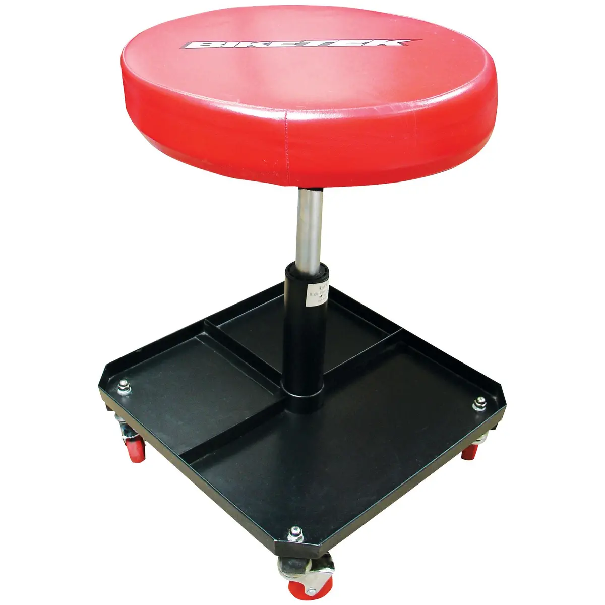 Biketek Pneumatic Creeper Seat Chrome With Storage Tray 1