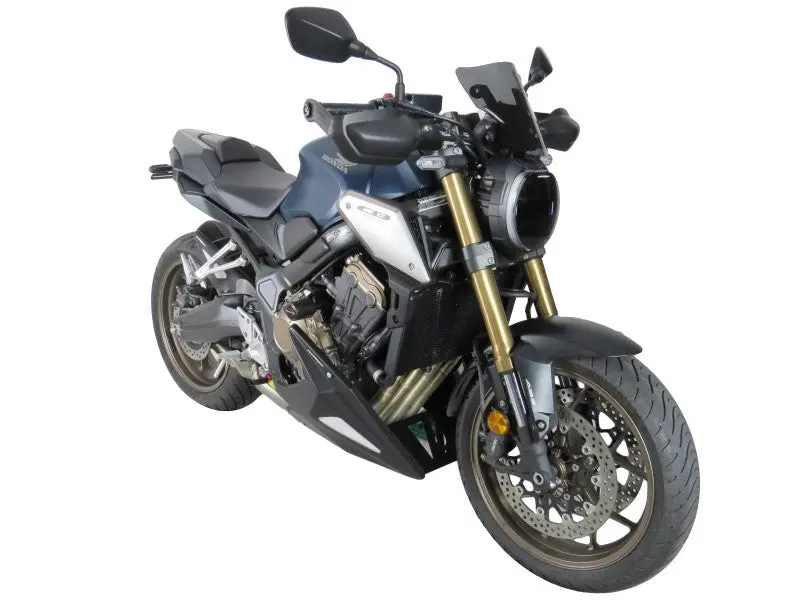 Fits Honda Cb650r 2019 - 2025 Abs Belly Pan Carbon Look With Silver Mesh Powerbronze 1
