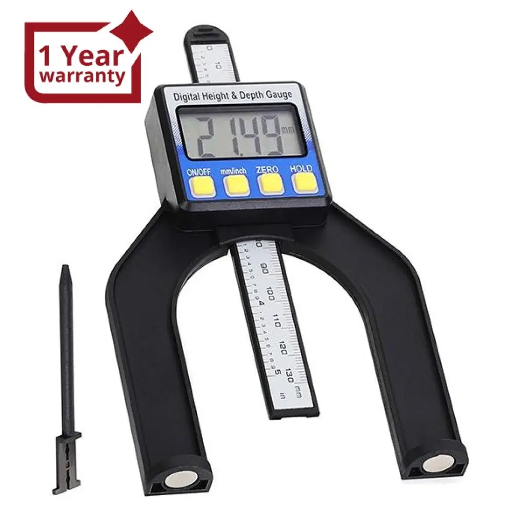 6-043R  Mini Digital Height & Depth Gauge 0-80Mm Range With Magnetic Base Self Standing For Saw Table Woodworking, Construction, Home Decoration 1