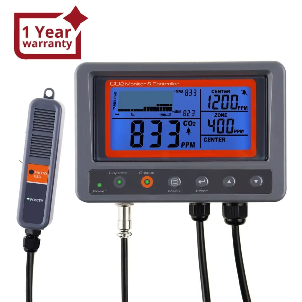 7530 Digital Co2 Carbon Dioxide Iaq Monitor Controller With Relay Function 4.5M Cable Ndir Sensing Probe For Green House Home, Office, Factory 1