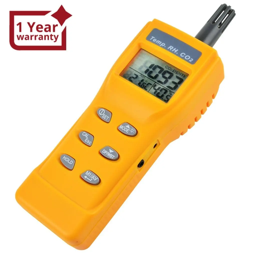 7755 Digital Co2 Carbon Dioxide Temperature Rh Humidity Dp Wb Ndir Sensor Indoor Air Quality 9999Ppm Usb Monitor Logger 1