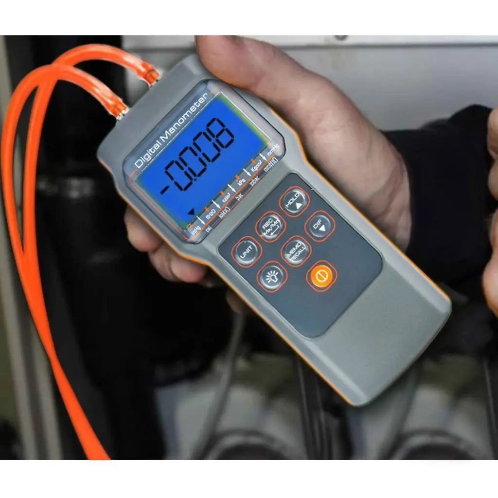 82152 Digital Differential Air Pressure Manometer 15.000Psi Gauge High Accuracy Portable Meter Hvac Test Tool 2