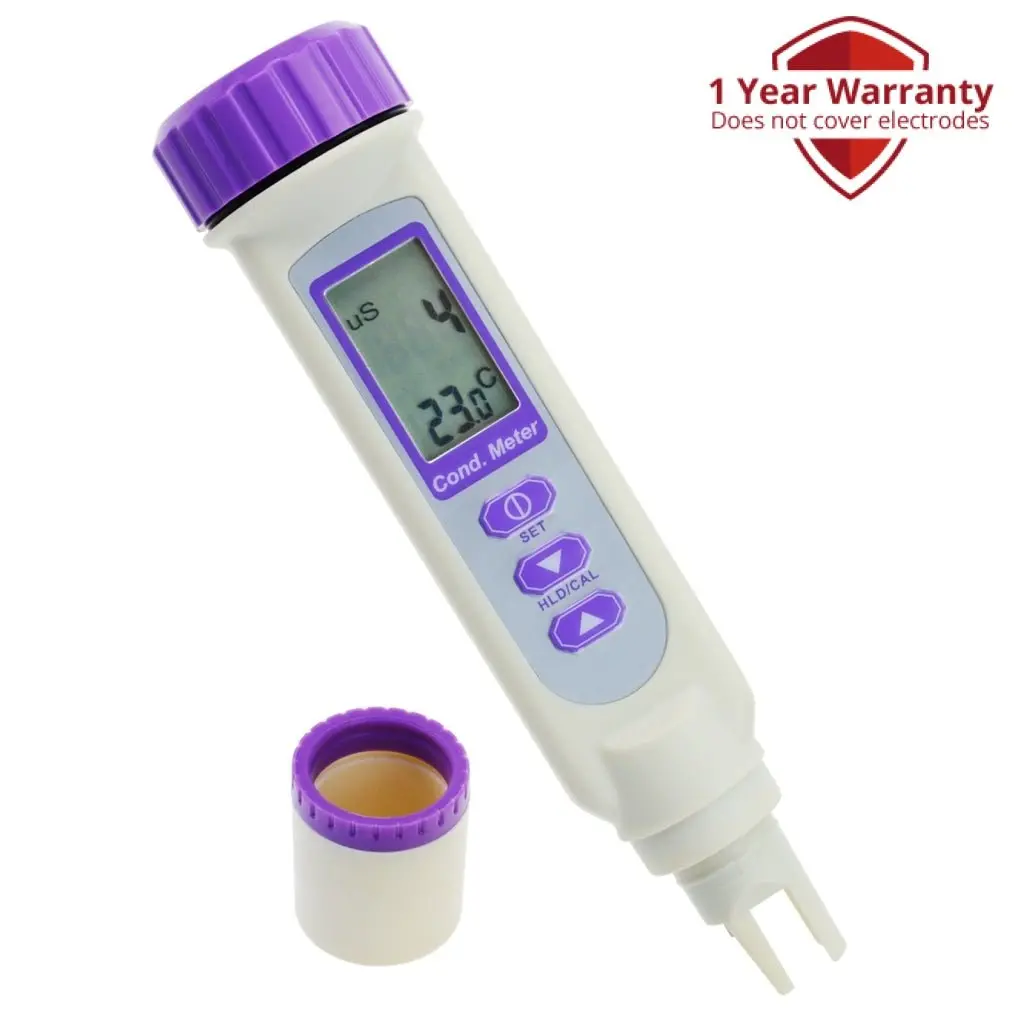 835-1 Digital Waterproof Ec Conductivity Temperature Meter Tester Pen-Type, Dual Display Water Quality, Thermometer, Ip65 1