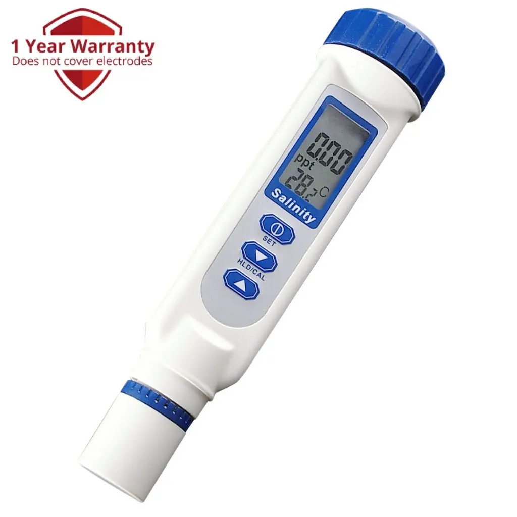 837-1 Salinity & Temp Meter, Pen Type Salt Water Quality Tester Atc Nacl 0~70 Ppt, Handheld Measurement Monitor Tester, For Saltwater, Hydroponics, Pool, Aquarium, Fish Pond, Spa, Monitoring & Testing 1