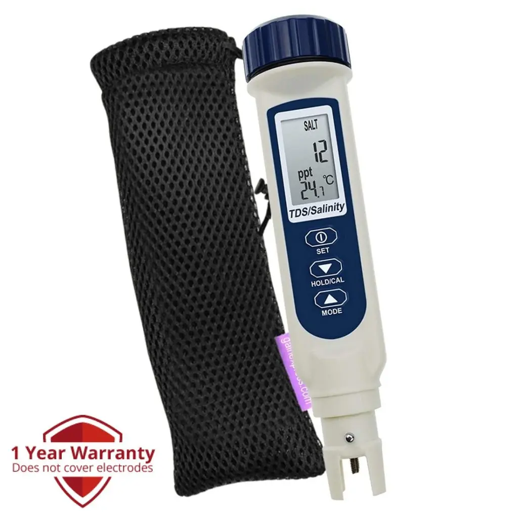 837-3_Bag Pentype Tds / Salinity / Temperature Tester Water Quality Meter Atc Multiple Units (Ppt, Ppm, S.G., %, °C, °F) Digital Tool For Saltwater Monitoring & Testing Ip65 Waterproof Housing 1