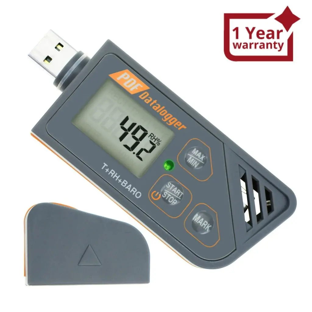 88163 Digital Waterproof Usb Datalogger Humidity Temperature And Pressure Barometric Data Logger Gauge, Generate Pdf/Excel Report Led Indicator 1