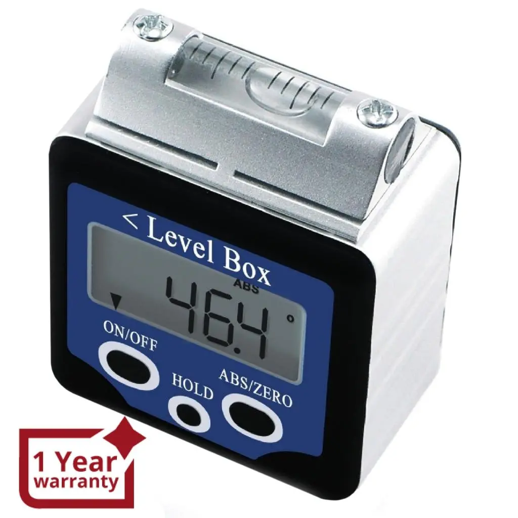 Ag-02Lb Digital 360° Spirit Level Angle Gauge Inclinometer  W/ Magnets Box Type +/-180 Degree Accuracy 0.1 Degree Bevel Box Level Angle Finder Large Lcd Display 1