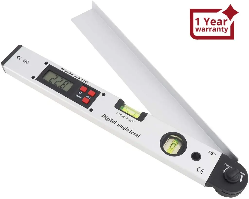 Agf-326 Digital Angle Finder Protractor Meter 0-225° With Horizontal & Vertical Bubble Level, Backlit Display 1