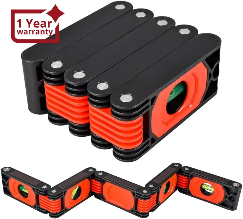 Agf-365 Multi-Function Foldable Level Angle Finder With 4 Bubble Levels 45°/90°/180° Ruler Magnets For Carpenters Woodworkers Fabricators 1