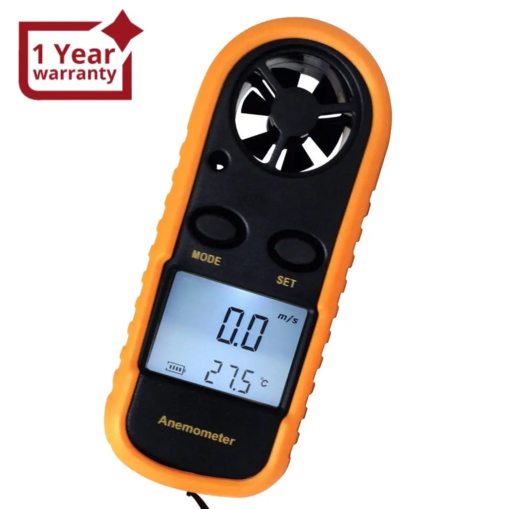 Am-816 2-In-1 Mini Handheld Digital Anemometer With Thermometer, Air Flow Wind Speed Meter, Beaufort Wind Scale Bar Graph, Ideal For Drone Flying, Sailing, Ventilation System Airflow Measurement, M/S , Km/H , Ft/Min., Knots, Mph, Celsius Or Fahrenheit 1
