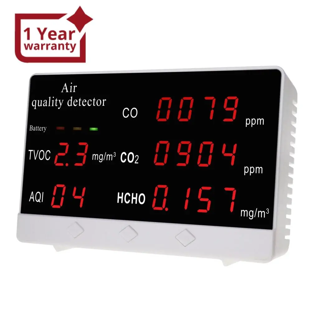 Aqm-306 Air Quality Monitor Co2 / Co / Hcho / Tvoc / Aqi Formaldehyde Detector Rechargeable Accurate Air Gas Tester For Home Office And Various Occasion 1