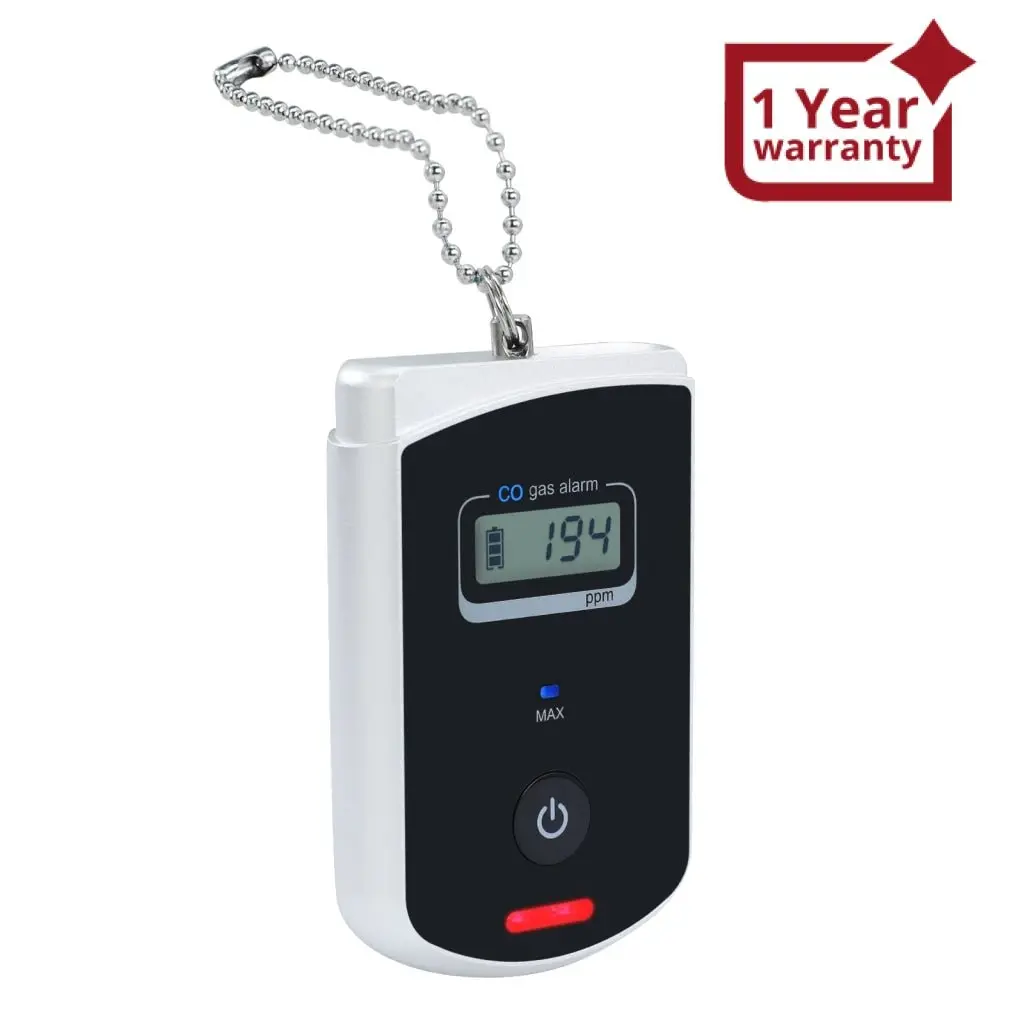 Aqm-393 Travel Carbon Monoxide Detector Portable Mini Vehicle Co Detector Air Quality Monitor For Car, Rv, Aircraft Co Gas Alarm With Audible Visual Alert, Lanyard Clip 1
