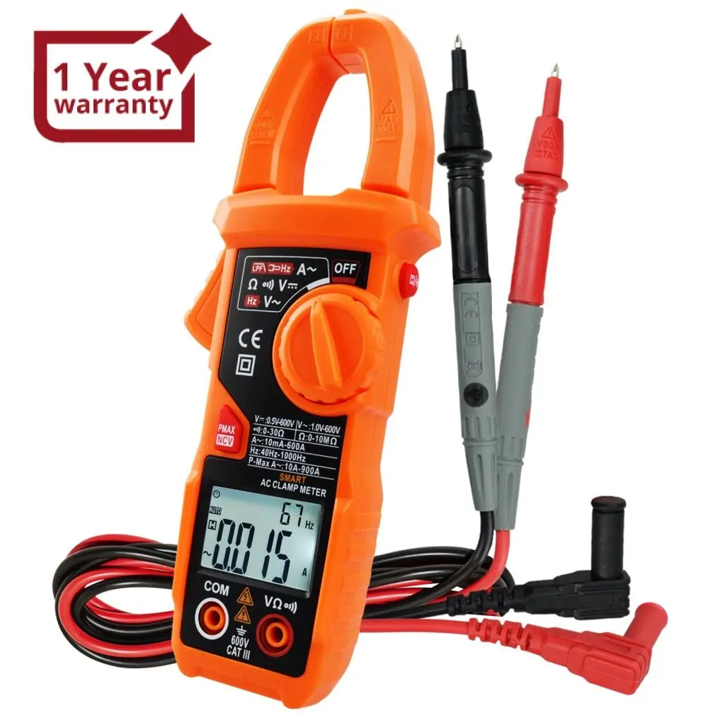Clm-221 Smart Digital Clamp Meter Multimeter 6000 Counts Auto Scan Anti-Burn Auto Range Ac/Dc Voltage Aca Ncv Tester 1