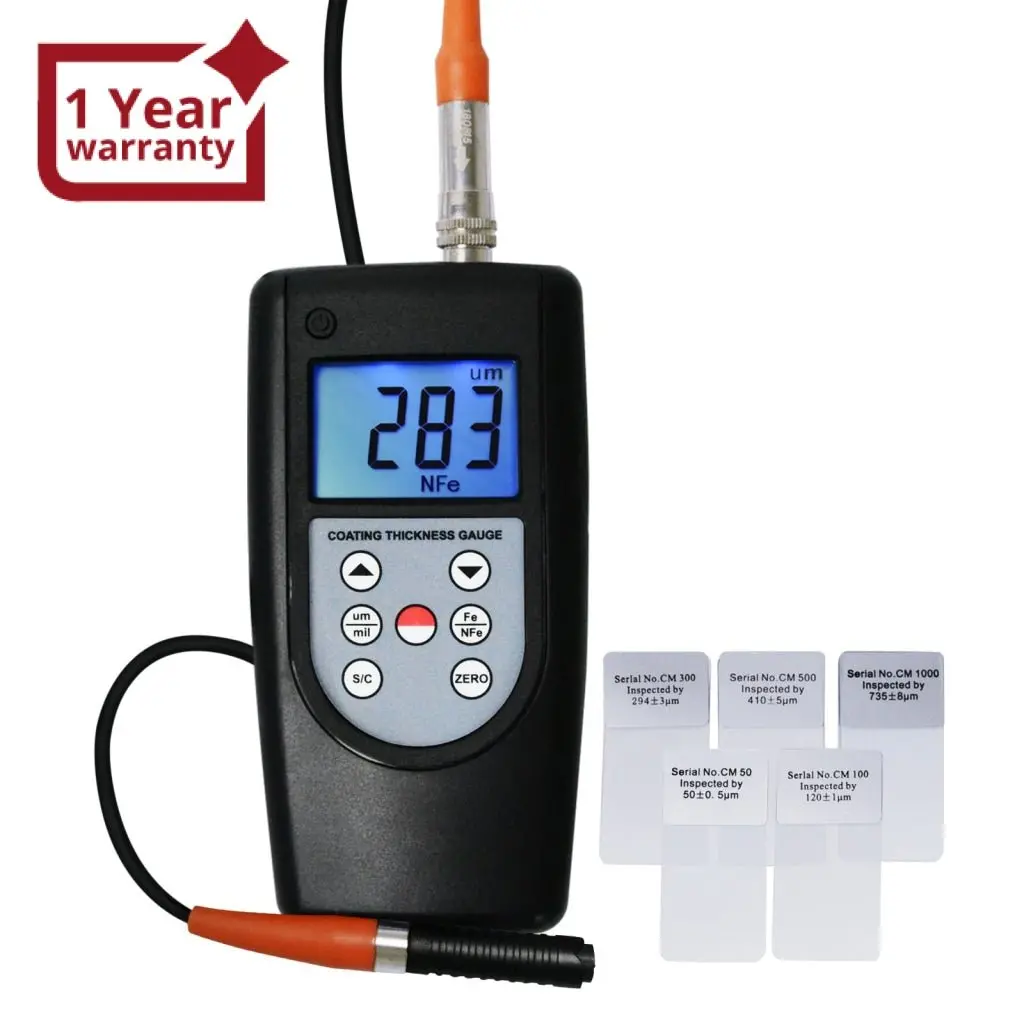 Cm-1210A Coating Thickness Meter Gauge F & Nf, Magnetic Induction Eddy Current 0~2000Μm 0~80Mil Non-Magnetic Non-Conductive Material Thick Measure Tester, Substrate Auto Detection 1