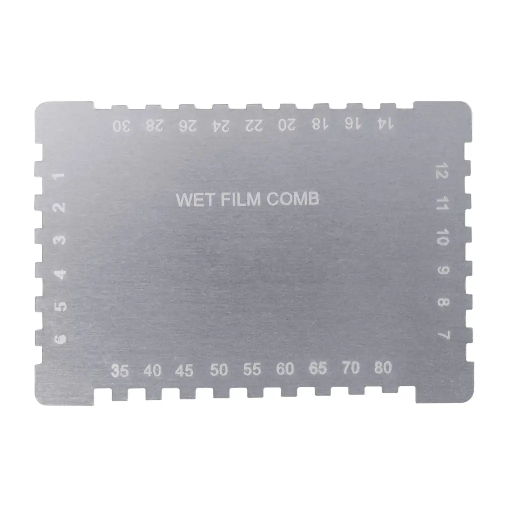 Cm-2000 Wet Film Combs 25~2032Μm Microns Micrometer / 1~80 Mil Dual Scale, Wet Paint Coating Thickness Step Notched Gauge, Rectangular Style 1