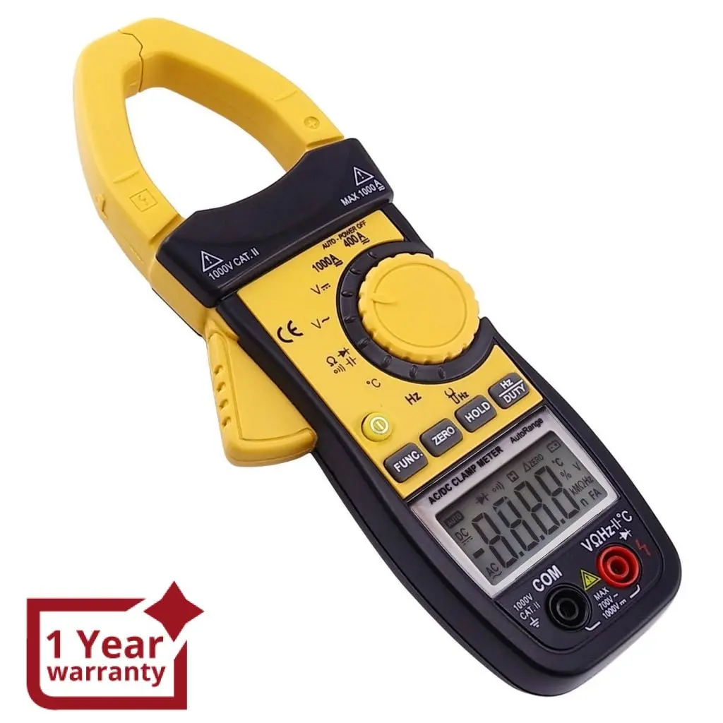 Cm113 Digital Ac/Dc Clamp Meter Multimeter Thermometer Ohm Auto Range 3999 Counts Professional Tester 1