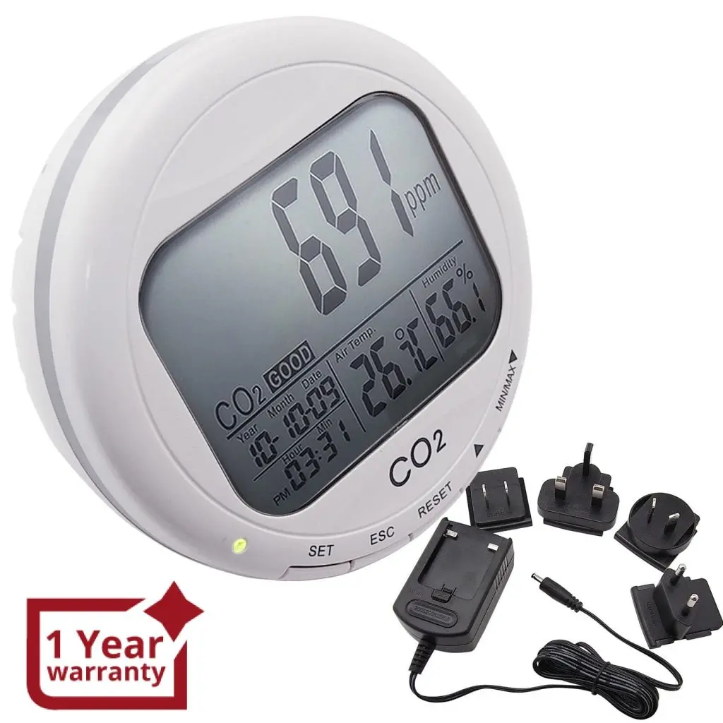 Co87 Desktop Indoor Air Quality Monitor Carbon Dioxide (Co2) Temperature Humidity %Rh 0~2000Ppm Range 1