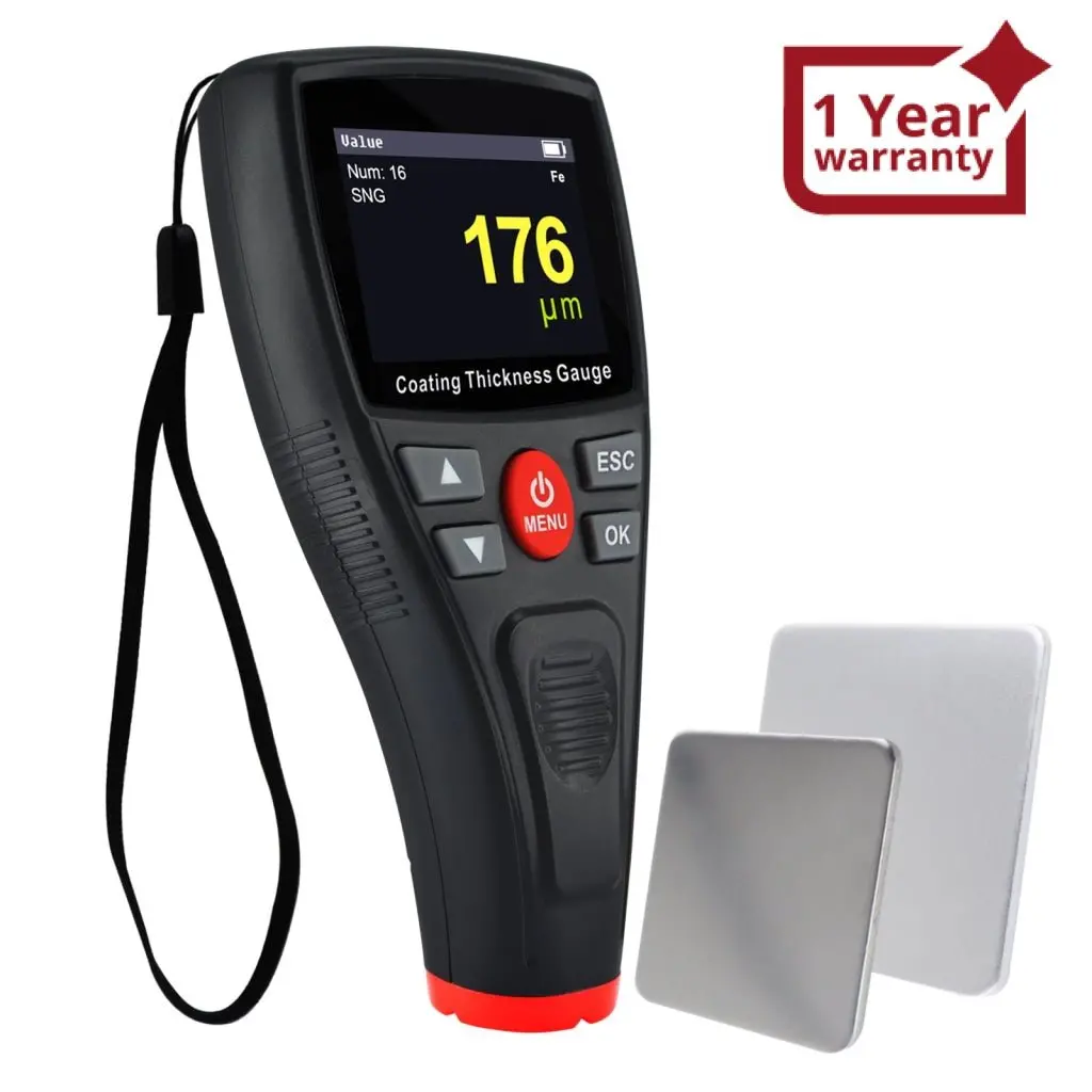 Ctm-276 Professional Thickness Meter Gauge Digital Hd Colored Display Car Paint Coating Tester 0~1500Um/0~59Mil/0~1.5Mm Measurement Range Data Storage Automatic Screen Rotation Automotive Tool 1