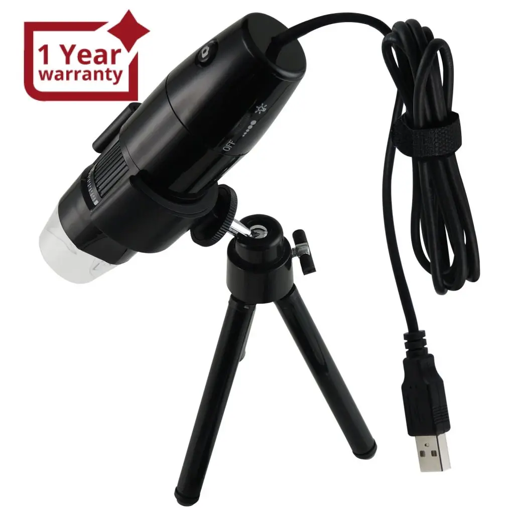 Dmvc-500 Usb Portable Digital Microscope 10X - 200X Magnification 8 Led, Handheld Video Recording With Stand, Photo, High Resolution 1