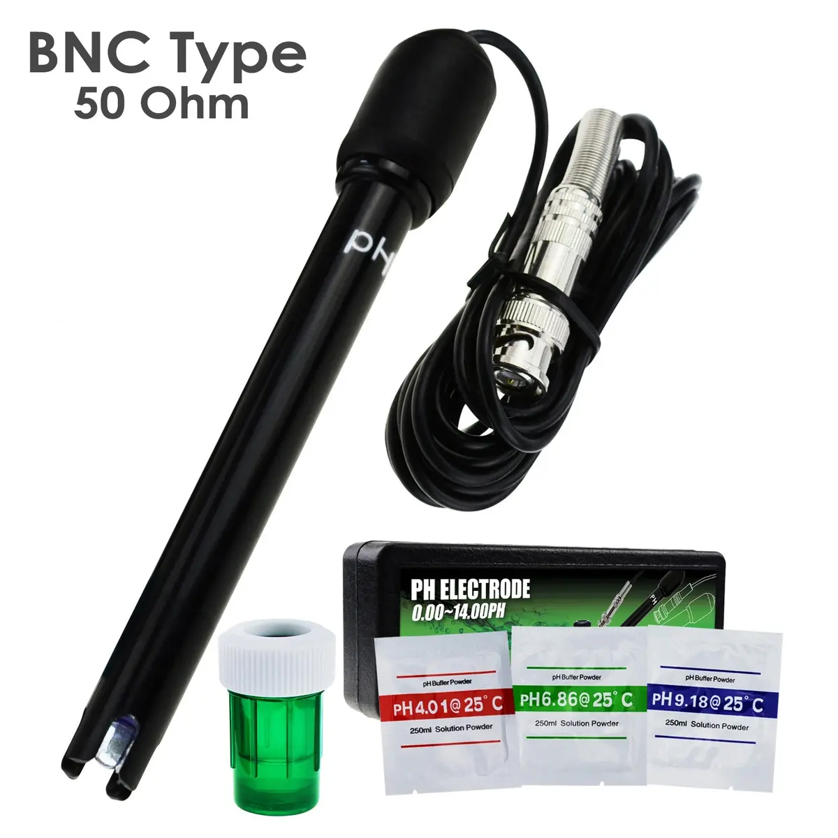 E-1325M 0-14 Ph Electrode Probe Bnc Connector, 300Cm Cable For Ph Meter Monitor Controller Test Sensor, Replacement Kit For Aquarium Hydroponics Plant Pool Spa 1