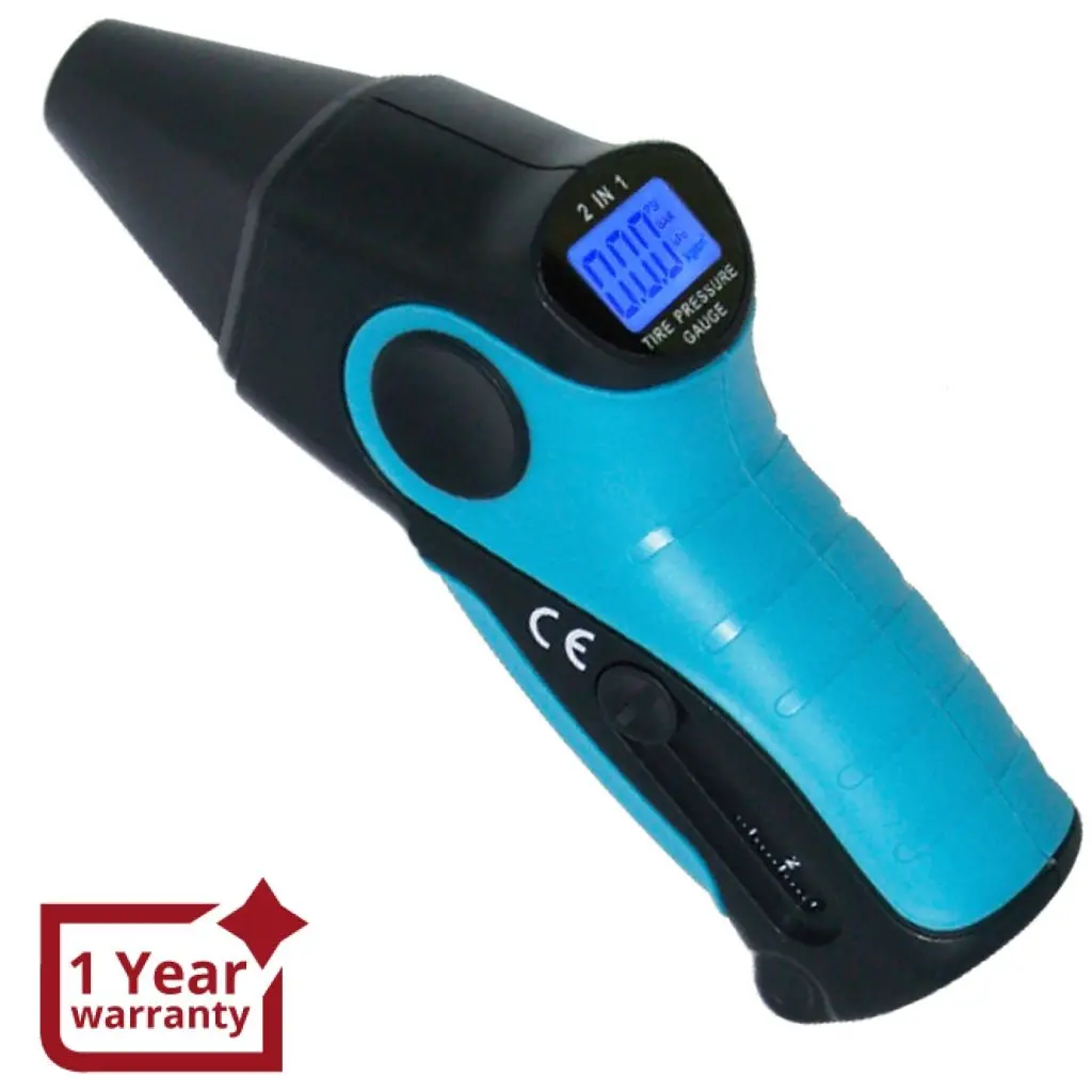 E04-017 Digital 2-In-1 Car Motor Tire Pressure Gauge Measure + Tire Veins Depth Ce Marking Lcd Display 1