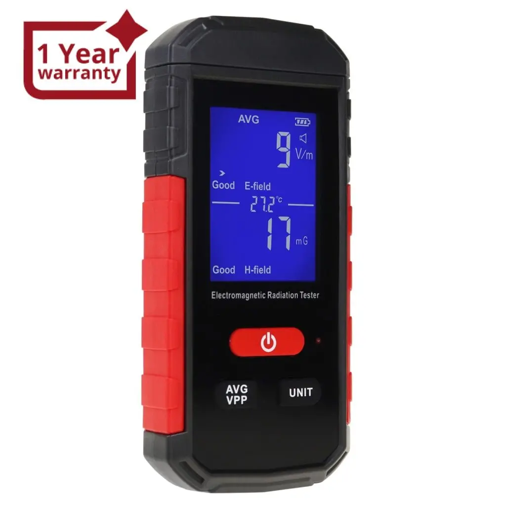 Emf-347 Handheld Emf Meter Electromagnetic Radiation Detector 5Hz~3.5Ghz Rechargeable Emf Detector Temperature Tester For Ghost Hunting Emf Radiation Detecting 1
