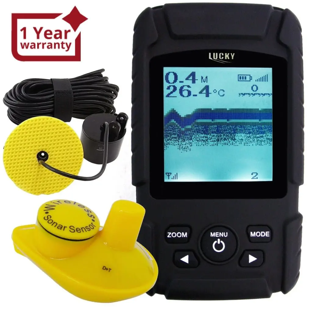 Ff-718Li Lucky Rechargeable Waterproof 2-In-1 Fish Finder Fishfinder Sonar Transducer 328Ft / 100M Depth And 180M Coverage , Wired & Wireless Sensor Amateur, Professional Fishermen , Fishing Enthusiast 1