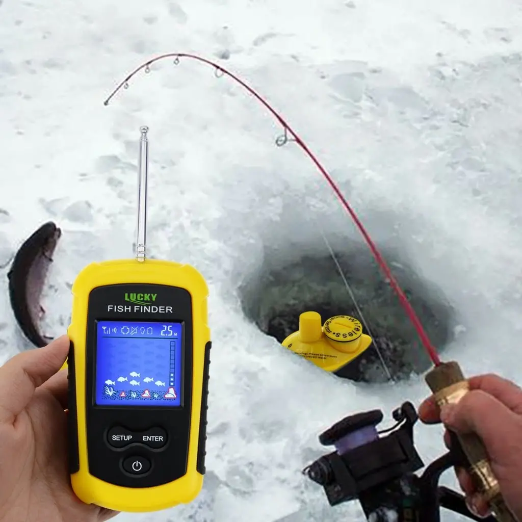Lucky Ffcw-1108-1 Wireless Fish Finder Sonar, Tn/ Anti-Uv Lcd Display Fishfinder Backlight For Night Fishing, Turbid Water Reservoir Sea River Lake Boat Kayak Ice 2