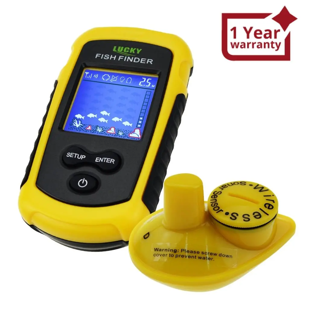 Lucky Ffcw-1108-1 Wireless Fish Finder Sonar, Tn/ Anti-Uv Lcd Display Fishfinder Backlight For Night Fishing, Turbid Water Reservoir Sea River Lake Boat Kayak Ice 1