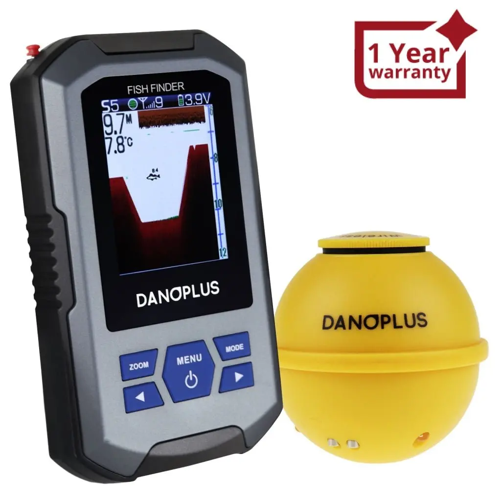 Ffw-335 Fish Finder Wireless Sonar Sensor 125Khz Frequency 45 Meters / 147 Feet Depth Alarm Function And Large Lcd Display 1