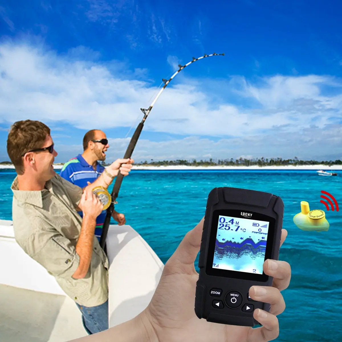 Ff-718Liw_Ru Rechargeable Wireless Fish Finder 40M Depth&180M Wireless Operational Range Russian Ver 3