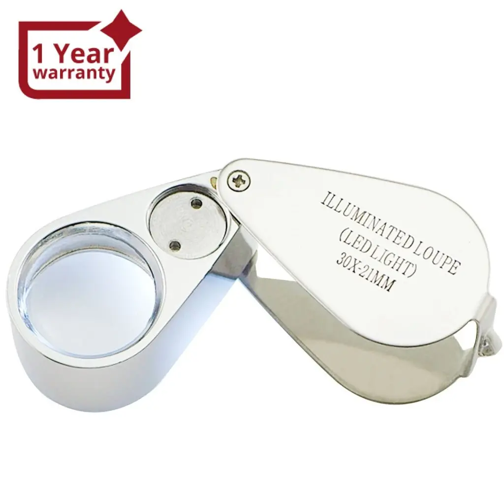Gm-30Xx Portable 30X Magnifying Optical Glass Led Light Jeweler Loupe 1