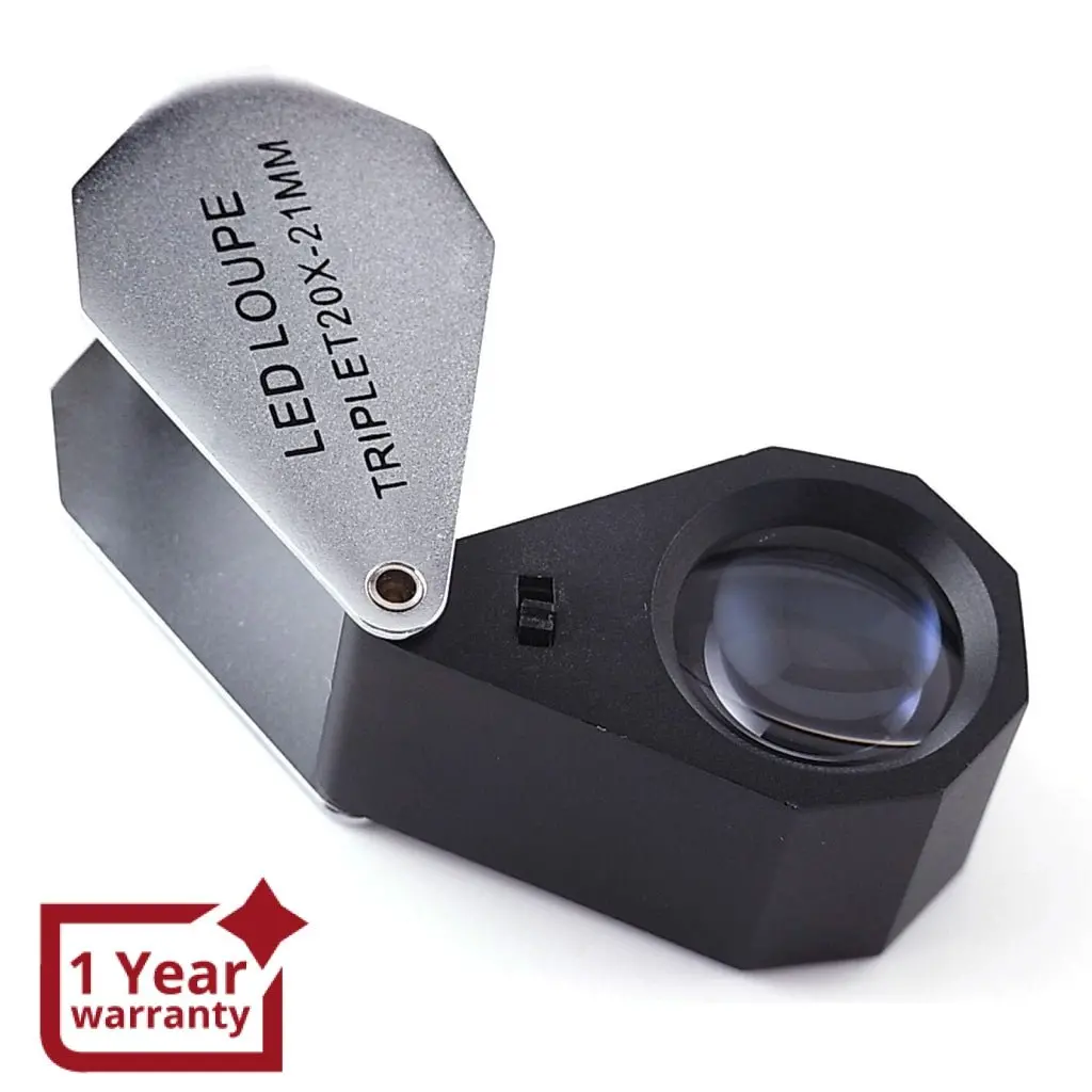Gm20 20X Magnification 21Mm L Lens Jeweler Loupe Magnifier + 6 Led Light 1