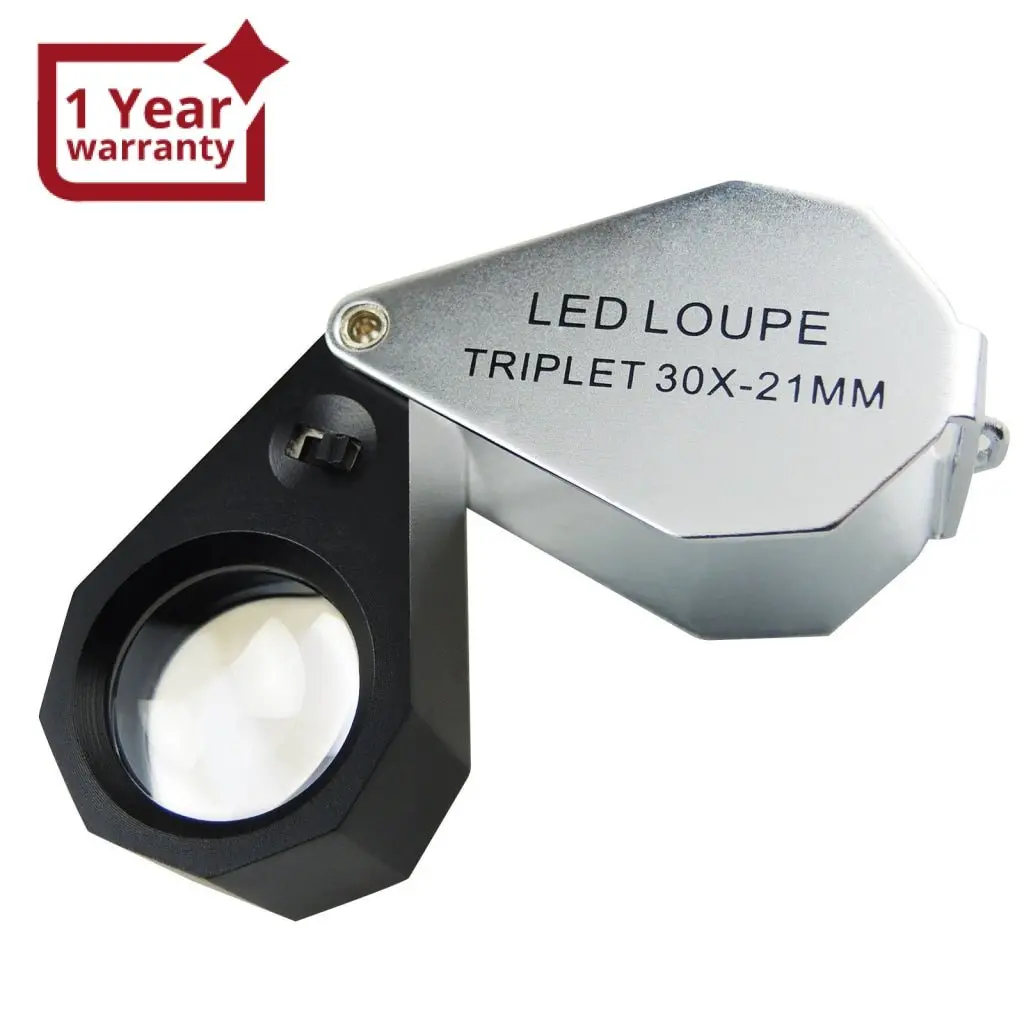 Gm30 30X Jeweler Loupe Magnifier + 6 Led Light , 21Mm Lens 1