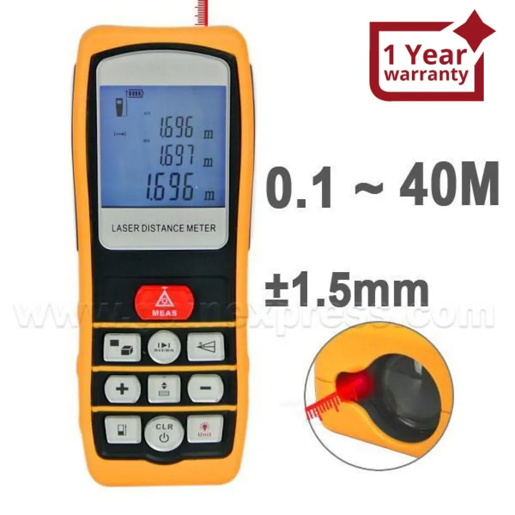 Gm40d Professional 40M Laser Distance Meter W/ High Accuracy ±1.5Mm 1