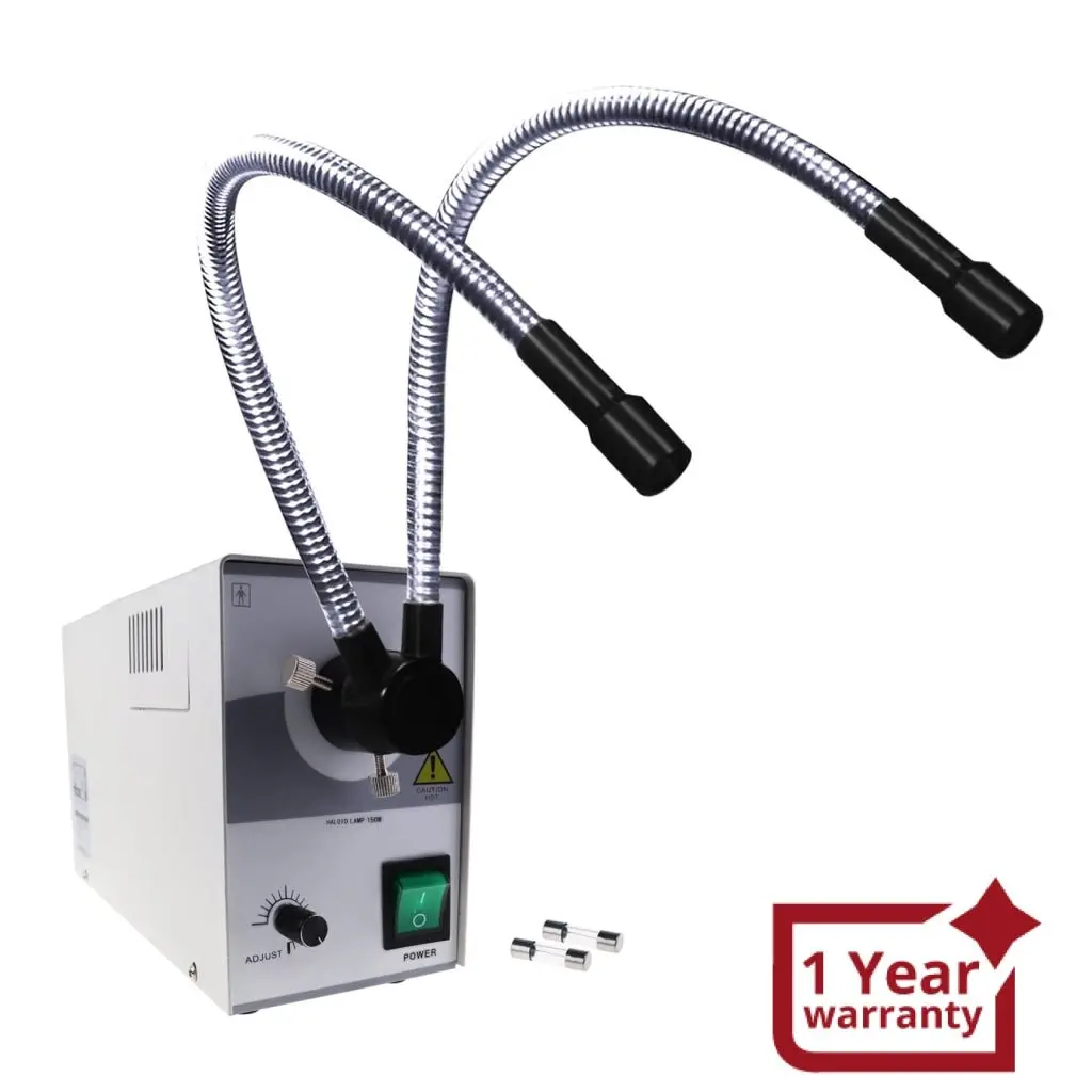 Gx-301 Dual Metal Pipe Fiber Optic Halogen Illuminator 1