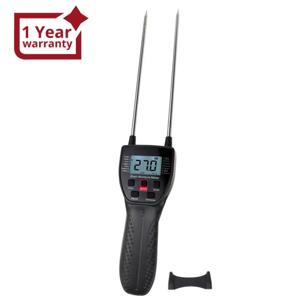 Htm-350A Digital Grain Moisture Tester Moisture Meter Water Content Analyzer With 300Mm (11.8") Metal Probe For 14 Grains Wheat Corn Rice Peanut Soybean 1