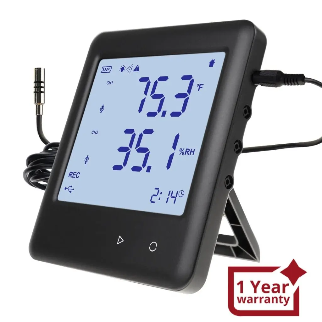Htm-352 Data Logger Thermo-Hygrometer Thermometer Temperature And Humidity Datalogging Measurement 25,920 Groups Of Reading High Low Alarm With Pc Software And Calendar Display 1