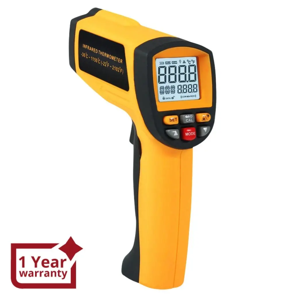 Ir-G1150a 50:1 Non-Contract Ir Infrared Laser Thermometer -30~1150°C/ -22~2102°F 0.1~1Em Pyrometer, Digital Professional Instant Read Hand Held Laser Ir Temp Meter For Cooking/ Automotive/ Industrial/ Lab 1