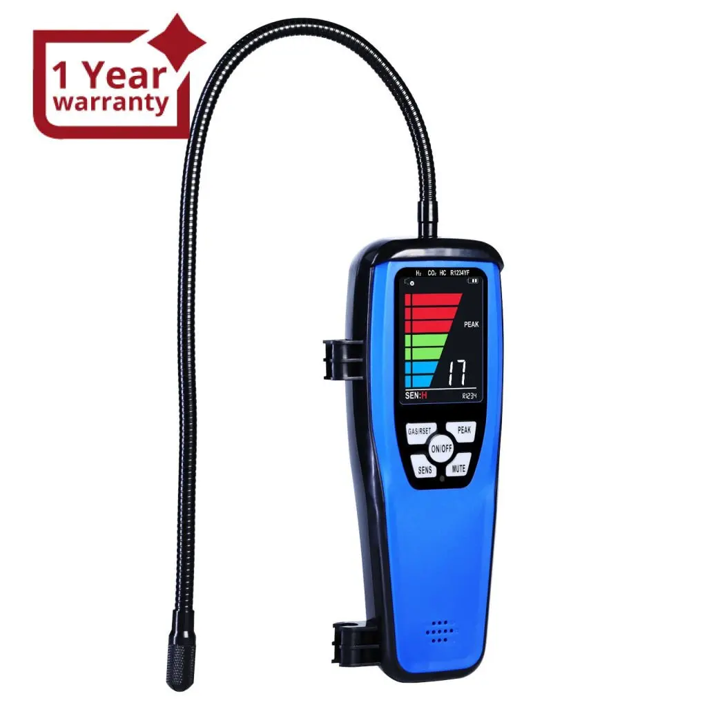 Lkd-432 Refrigerant Leak Detector Handheld 17-Inch Gooseneck Probe Sensor Heating Diode Leak Tester For Air Conditioning And Refrigeration System With Buzzer, Visual Alarm And Lcd Bar Graph 1