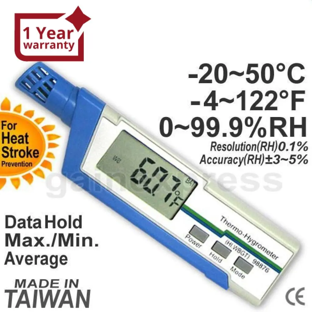 M0198876 Pen Type Thermo Hygrometer Temperature Rh Heat Index Wgbt 1