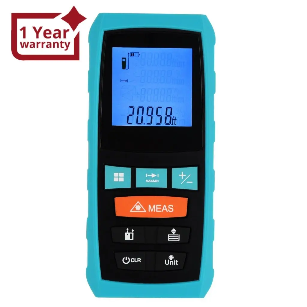 M04-002 Digital Laser Distance Meter Measure Area Volume Pythagoras 60M/197Ft Range Finder 1