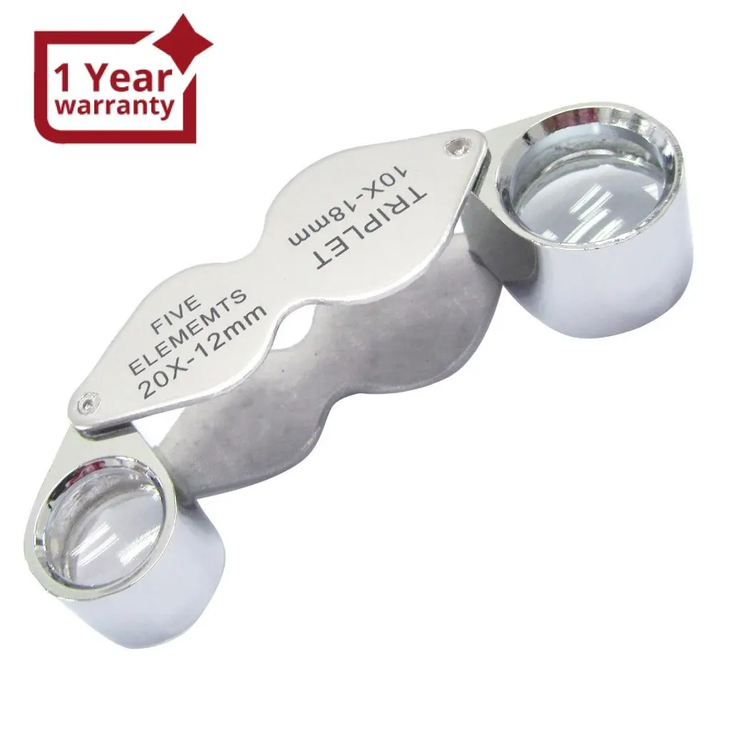 Mg-22181 Mini Portable 2 In 1 Jeweler's Loupe 10X & 20X Magnifier Dual Lens 1
