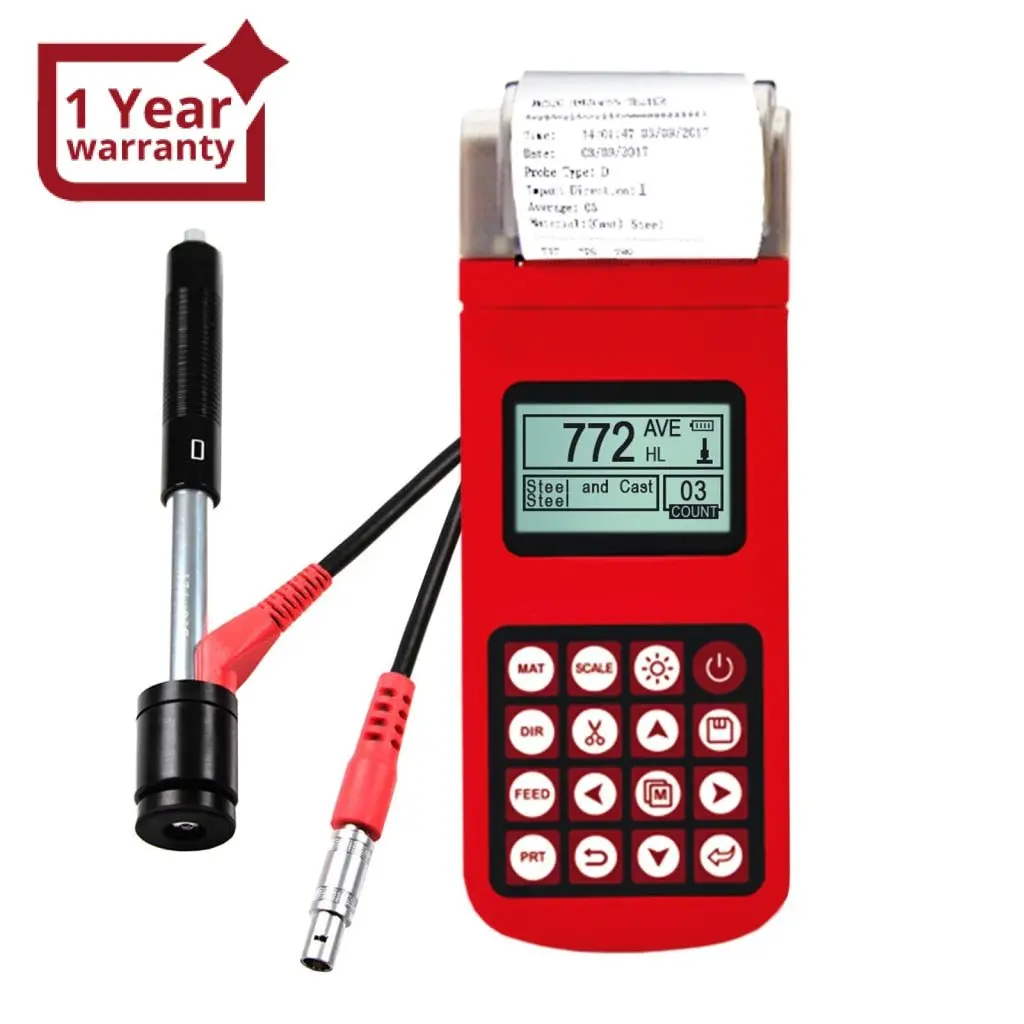 Mh320 Portable Leeb Hardness Tester Meter Guage 170~960 Hld Dot Matrix Lcd With Integrated High Speed Thermal Printer And Alarm Function 1